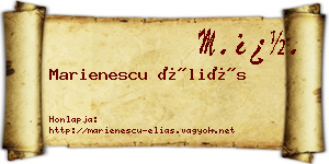 Marienescu Éliás névjegykártya